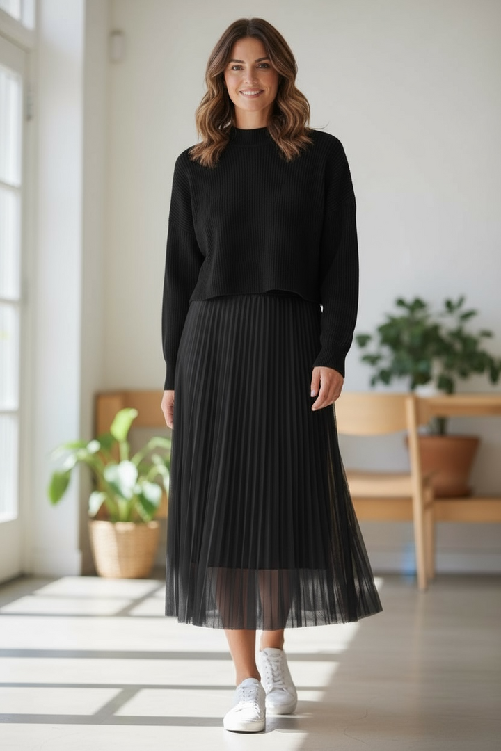 Me & Gee Black Dress/Sweater Set