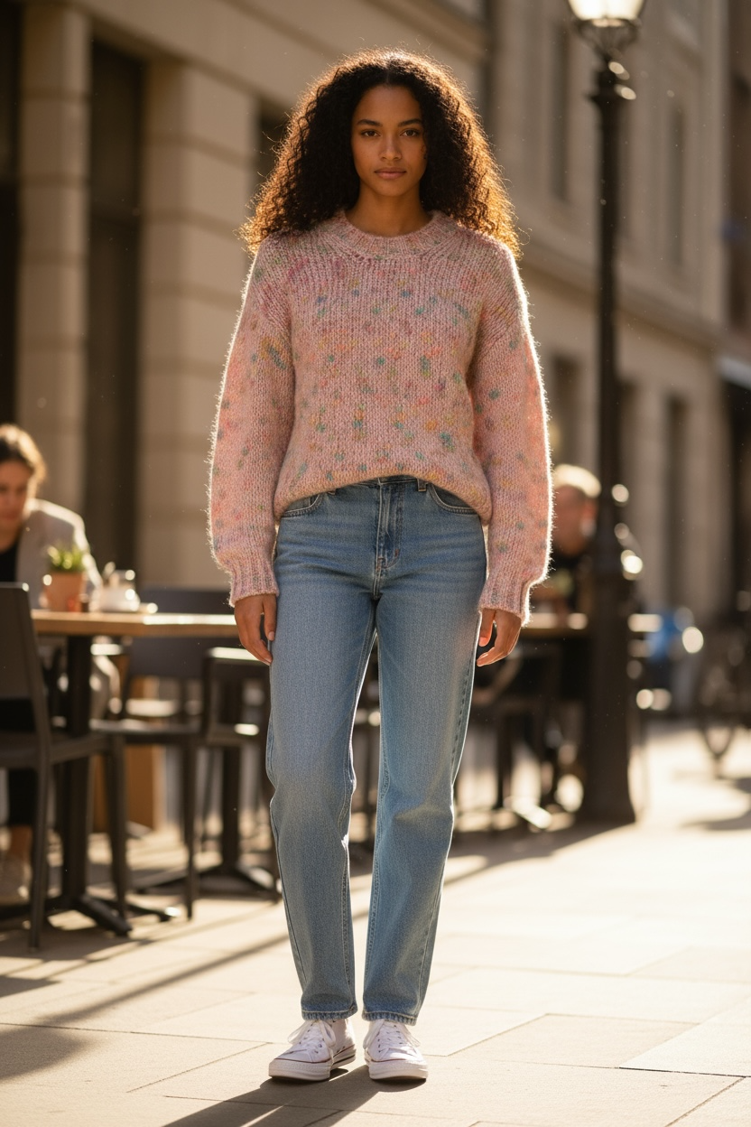 Skovhuus Denmark Pink Speckled Sweater
