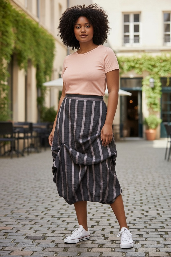 Ozai N Ku Pink Stripe Moondust Skirt