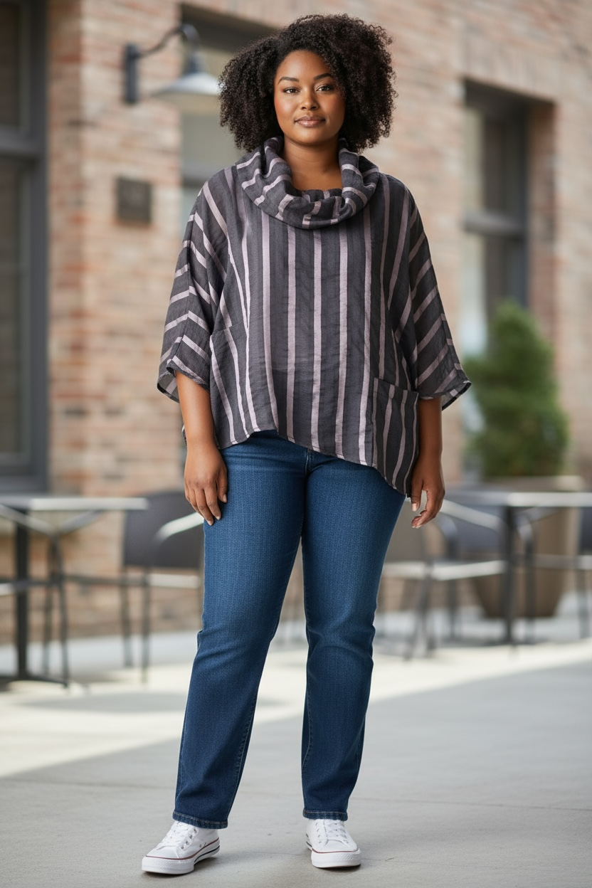 Ozai N Ku Pink Stripe Top