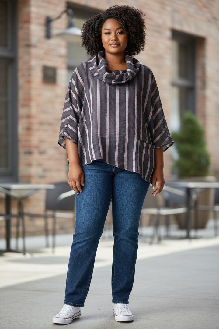 Ozai N Ku Pink Stripe Top