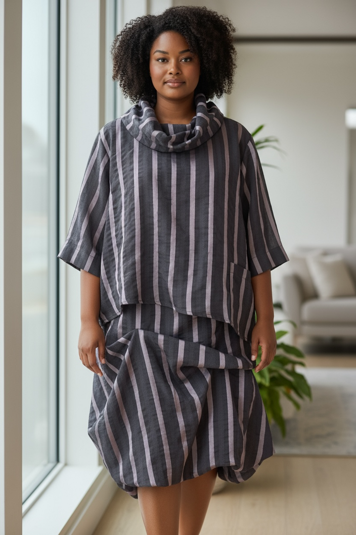 Ozai N Ku Pink Stripe Moondust Skirt