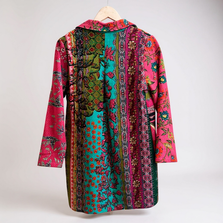 Orientique Pink Floral Cotton Coat