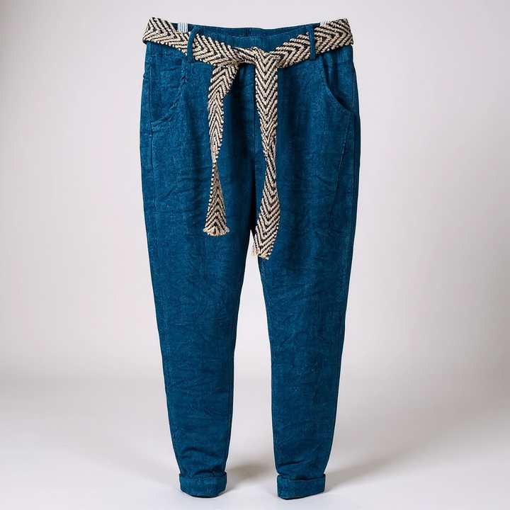 Eternelle Turquoise Crinkle Pant