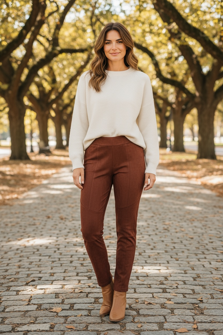 Carreli Terracotta Suede Pants