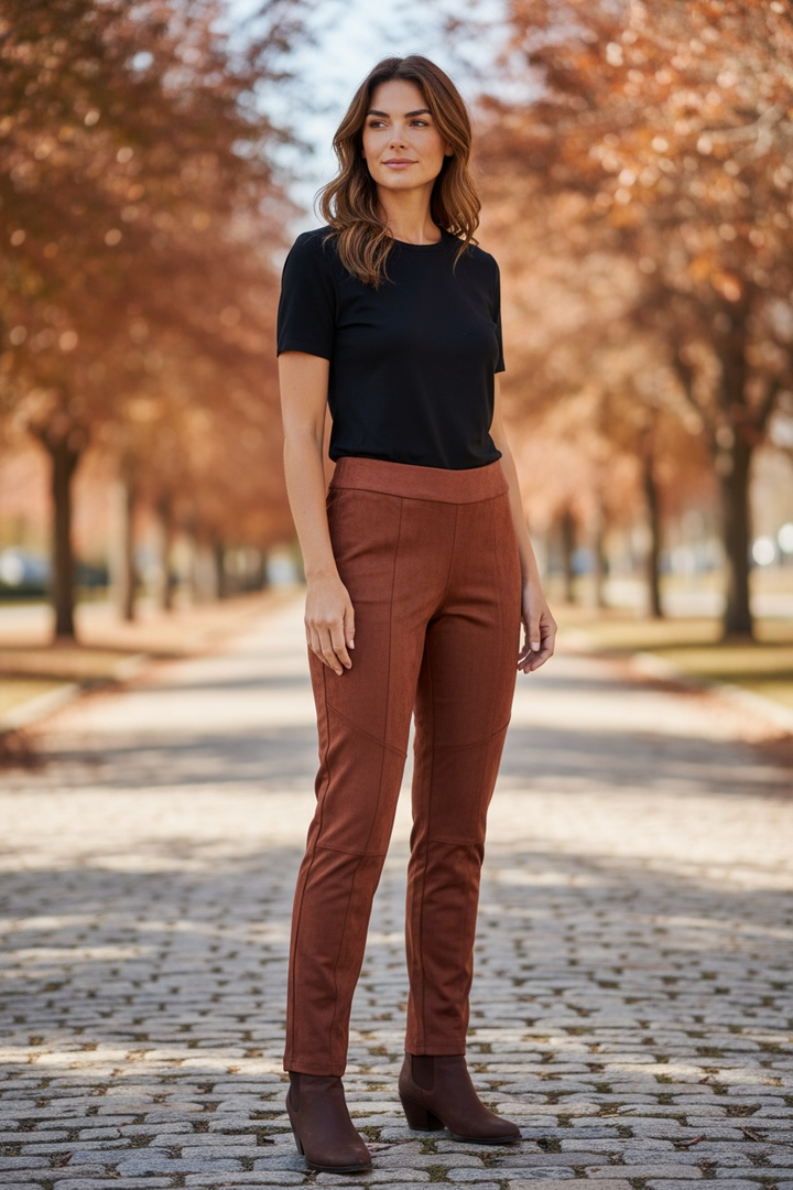 Carreli Terracotta Suede Pants