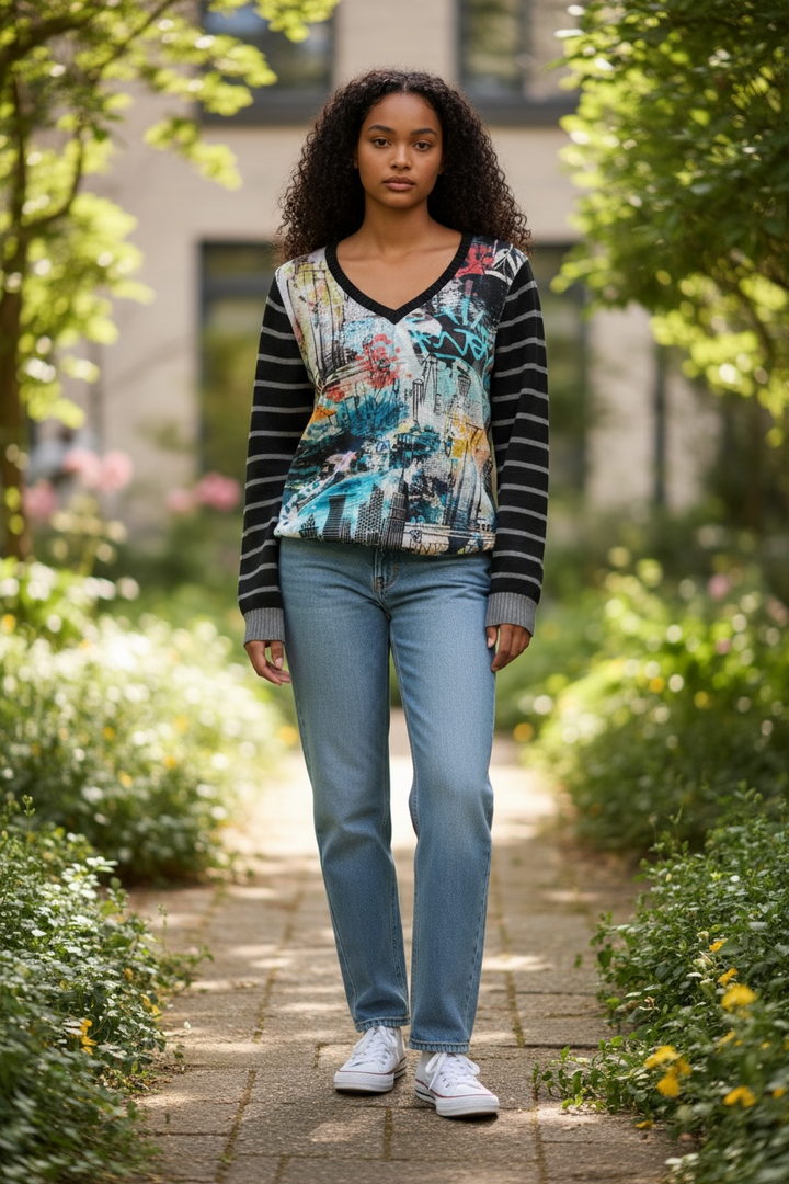 Orientique Teal Cotton Sweater