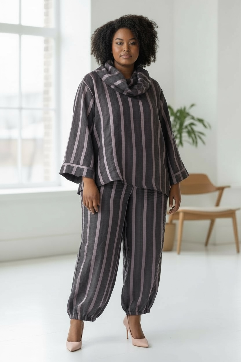 Ozai N Ku Pink Stripe Top