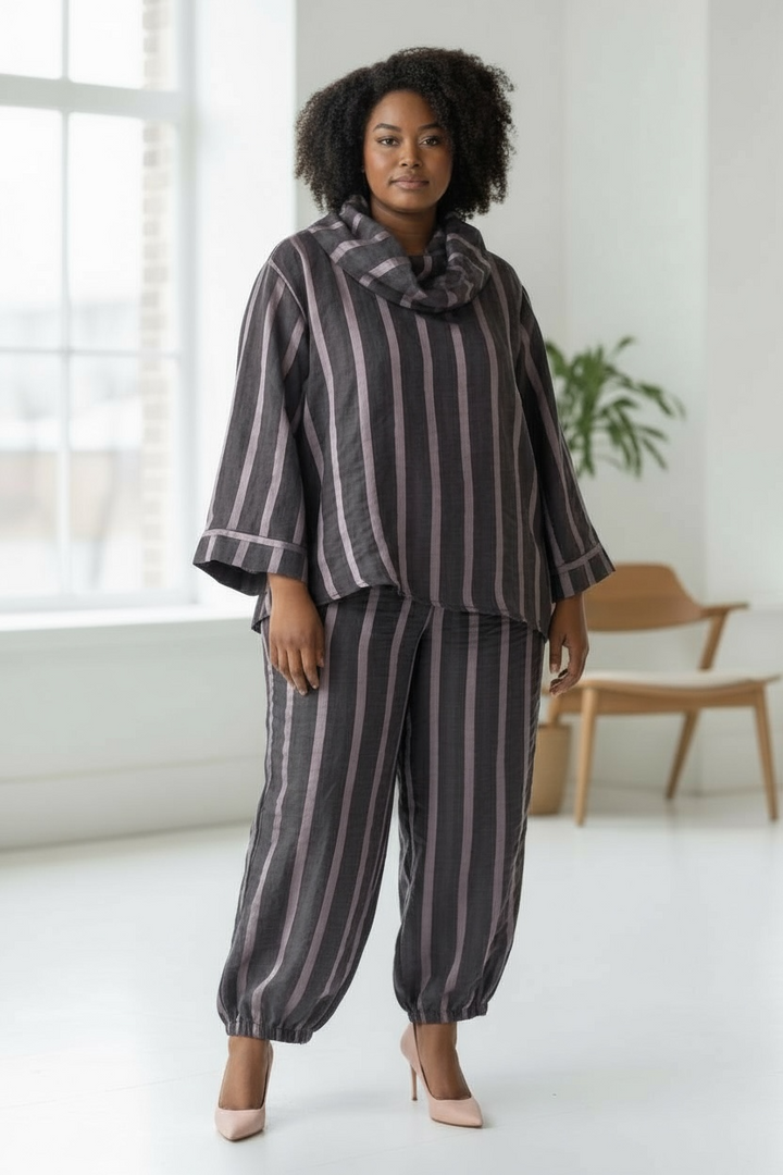 Ozai N Ku Pink Stripe Top