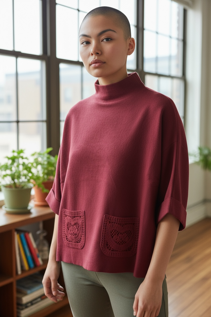 Eternelle Burgundy Sweater