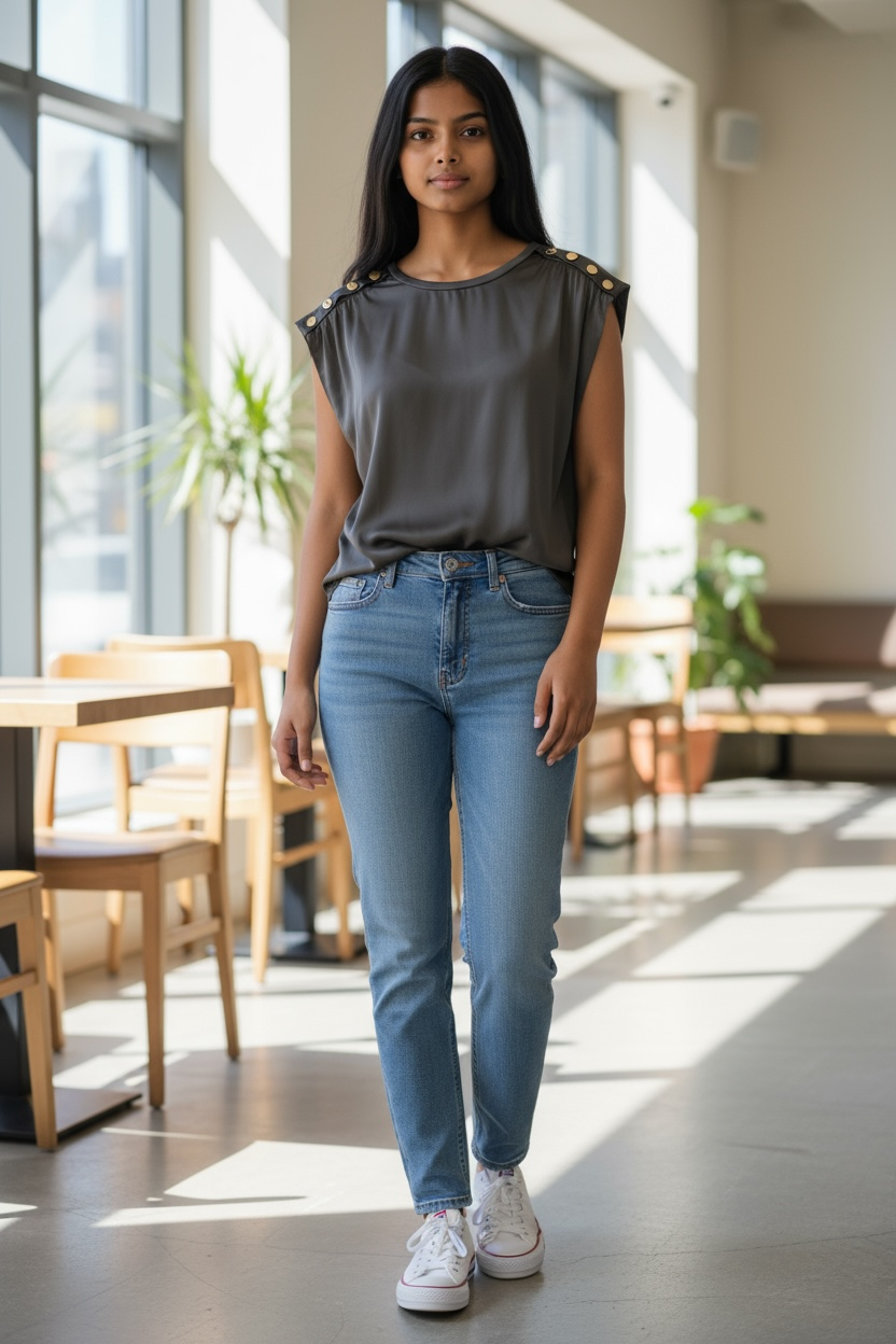 Melissa Nepton Black Satiny Top