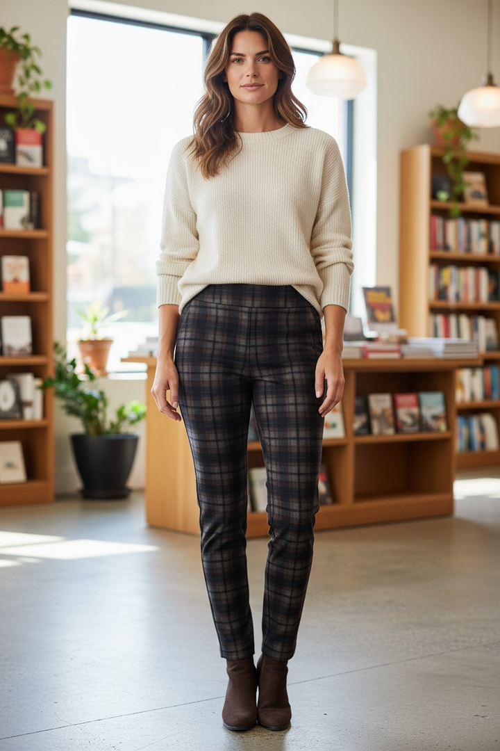 Up! Chocolate Plaid Pant