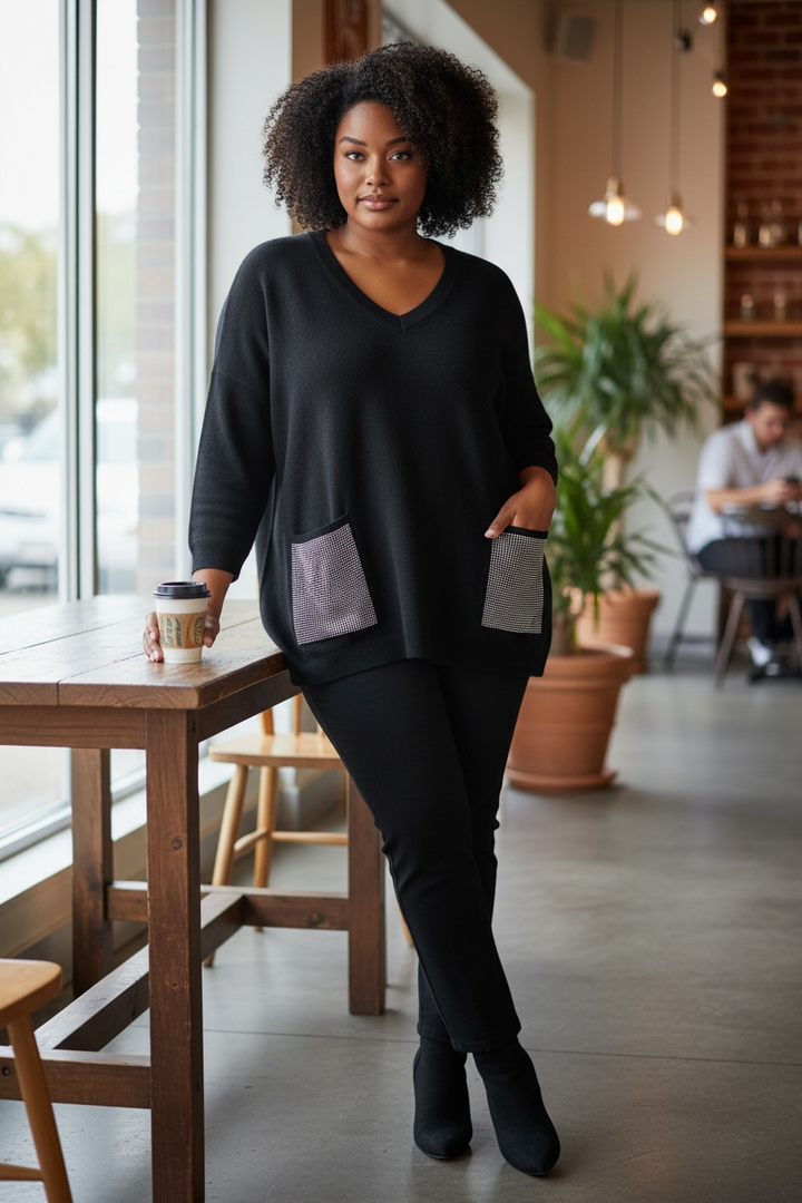 Eternelle Black Bling Sweater