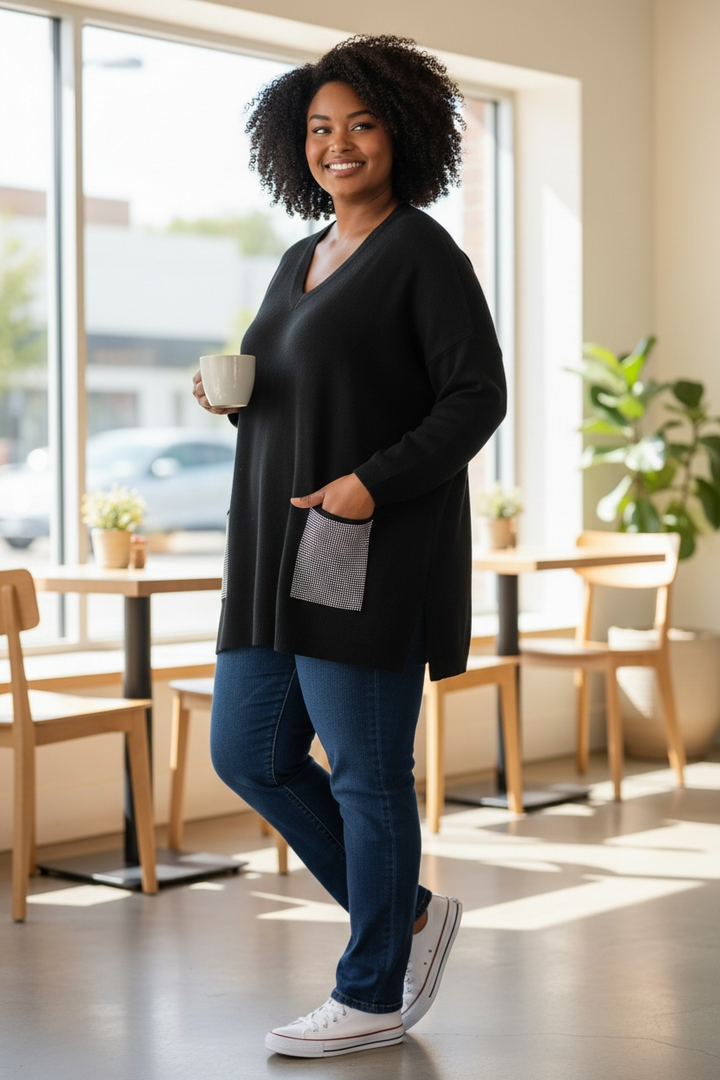 Eternelle Black Bling Sweater