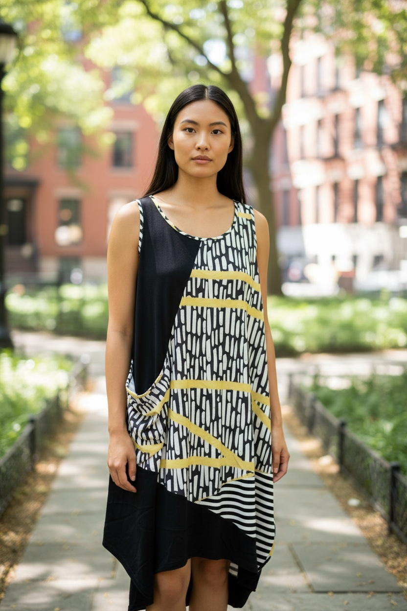 Black/White/Yellow Bubble Dress - by Minkas