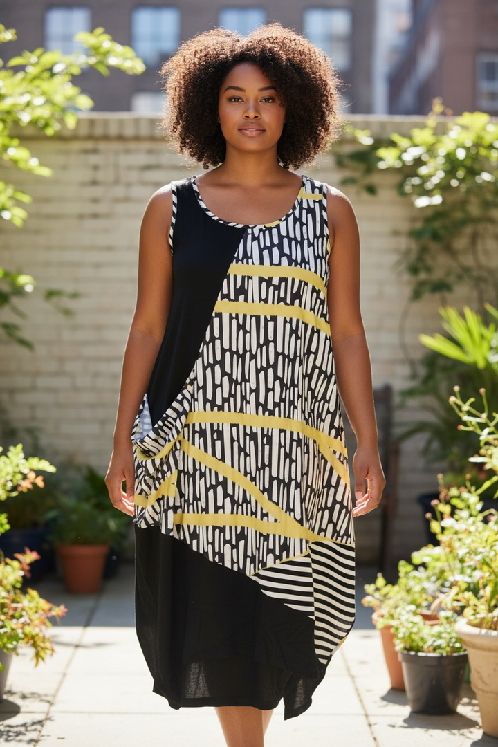 Black/White/Yellow Bubble Dress - by Minkas