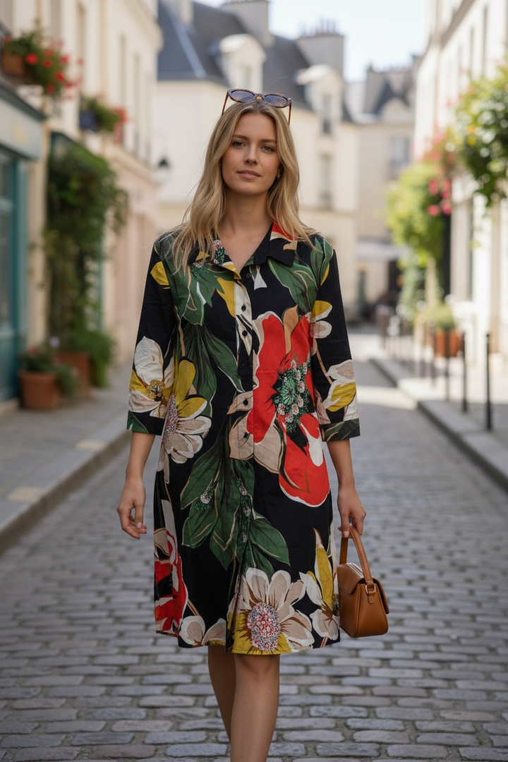 Tropical Print Dress - by Marie la Lune