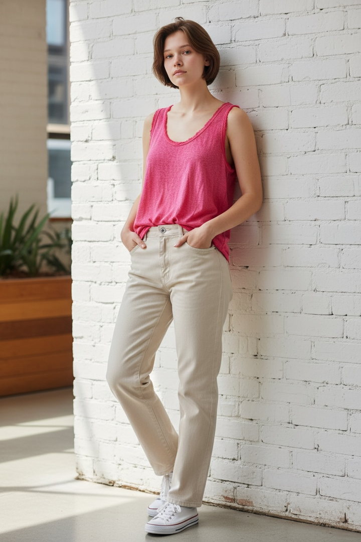 Red Cotton Tank Top - by Elissia