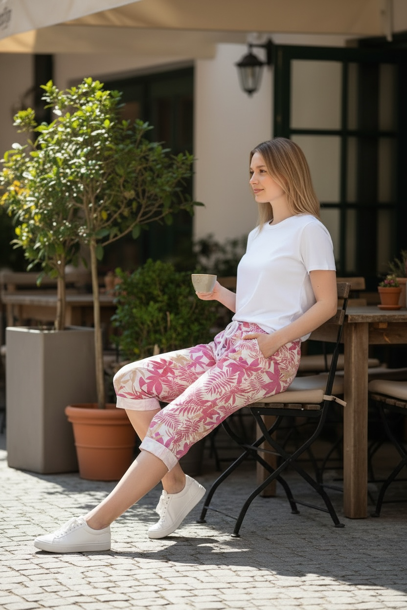 Pink Tropical Capri Pants - by Sorella