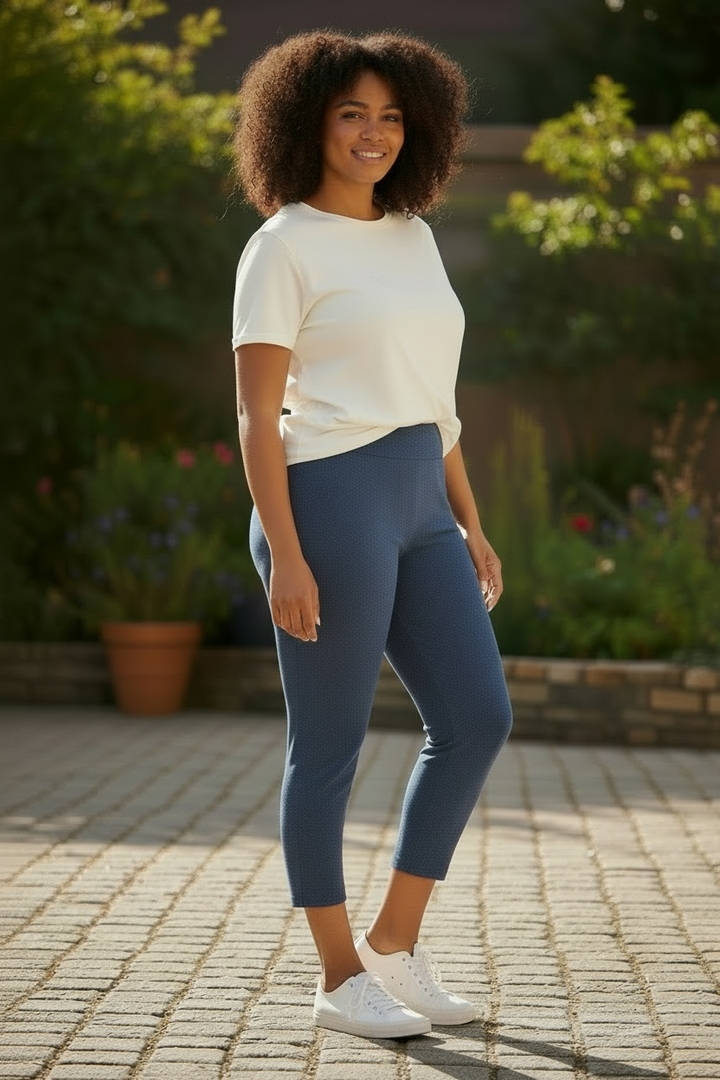 Denim-look Capri Leggings - by Michael Tyler