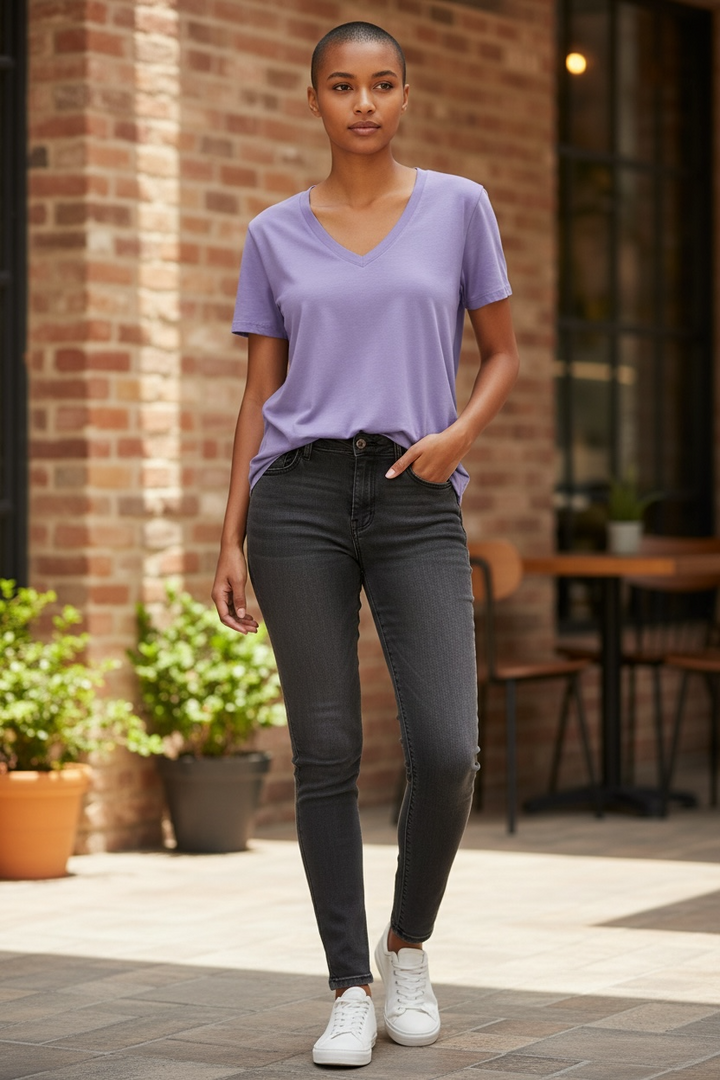 T-shirt en bambou violet - par PURE