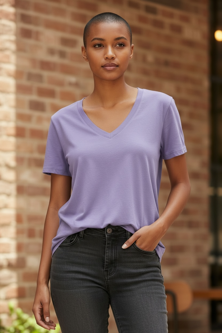 T-shirt en bambou violet - par PURE