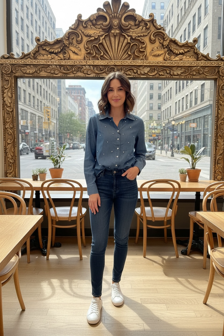 Denim Bling Blouse - by Valentina’s