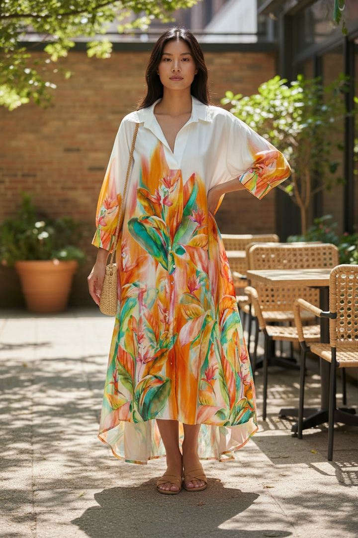 Silk Floral Maxi Dress - by Eternelle