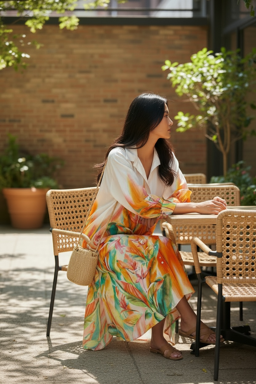 Silk Floral Maxi Dress - by Eternelle