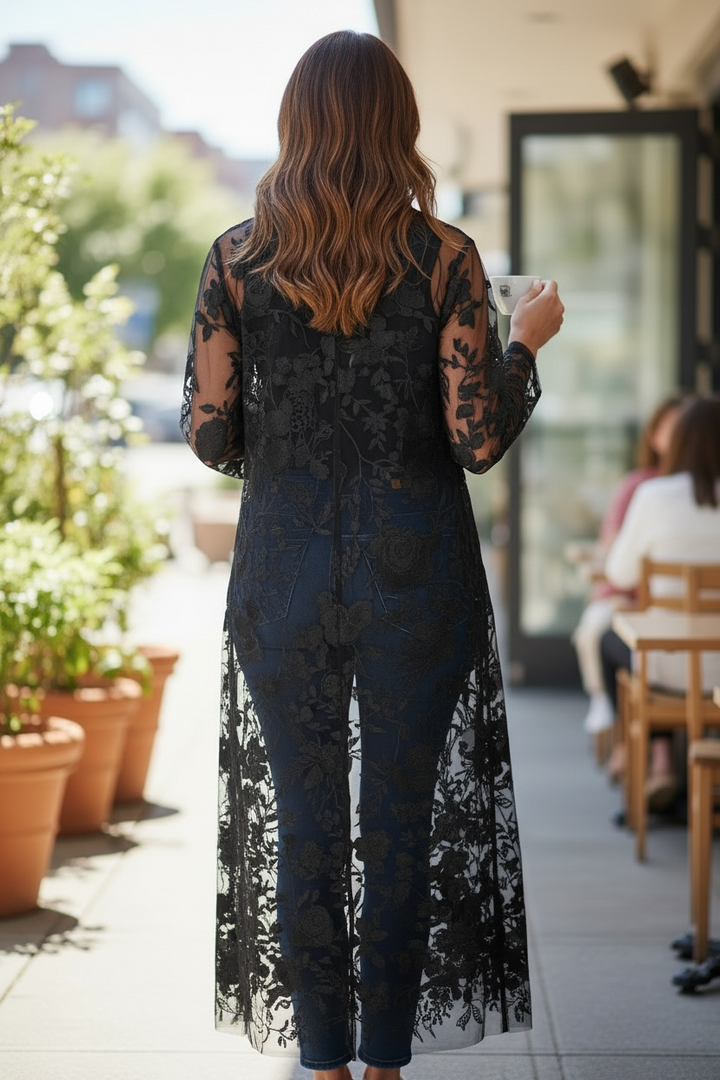 Black Lace Trench Jacket - by Spanner