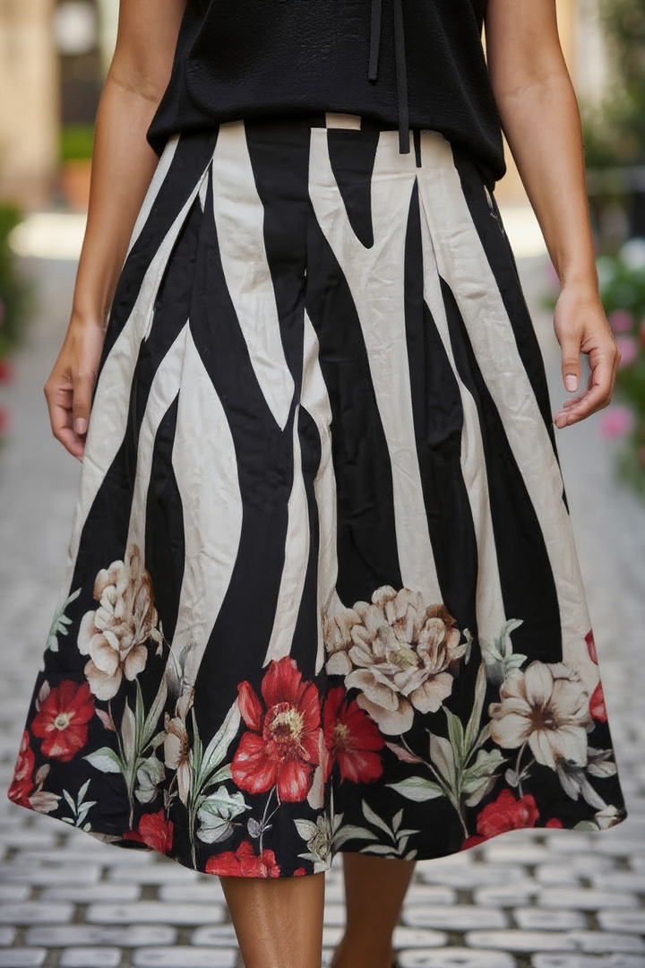 Black and White Rose Culottes - by Angela Mara