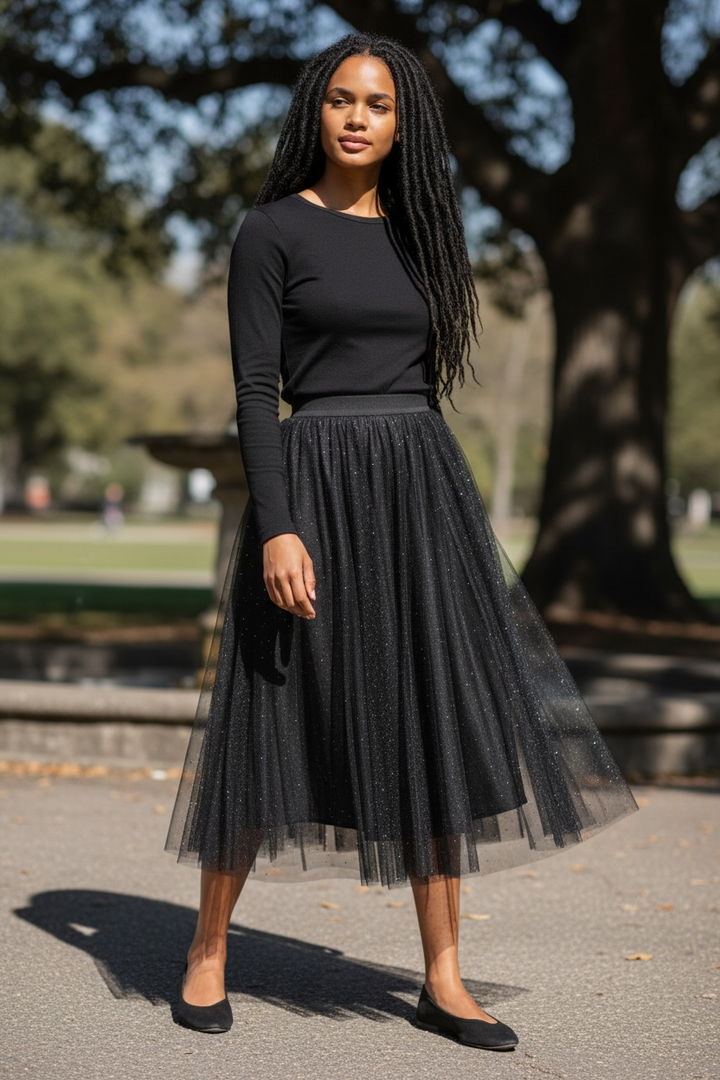 Reversible Rose Tulle Skirt - by Le Chou Chou