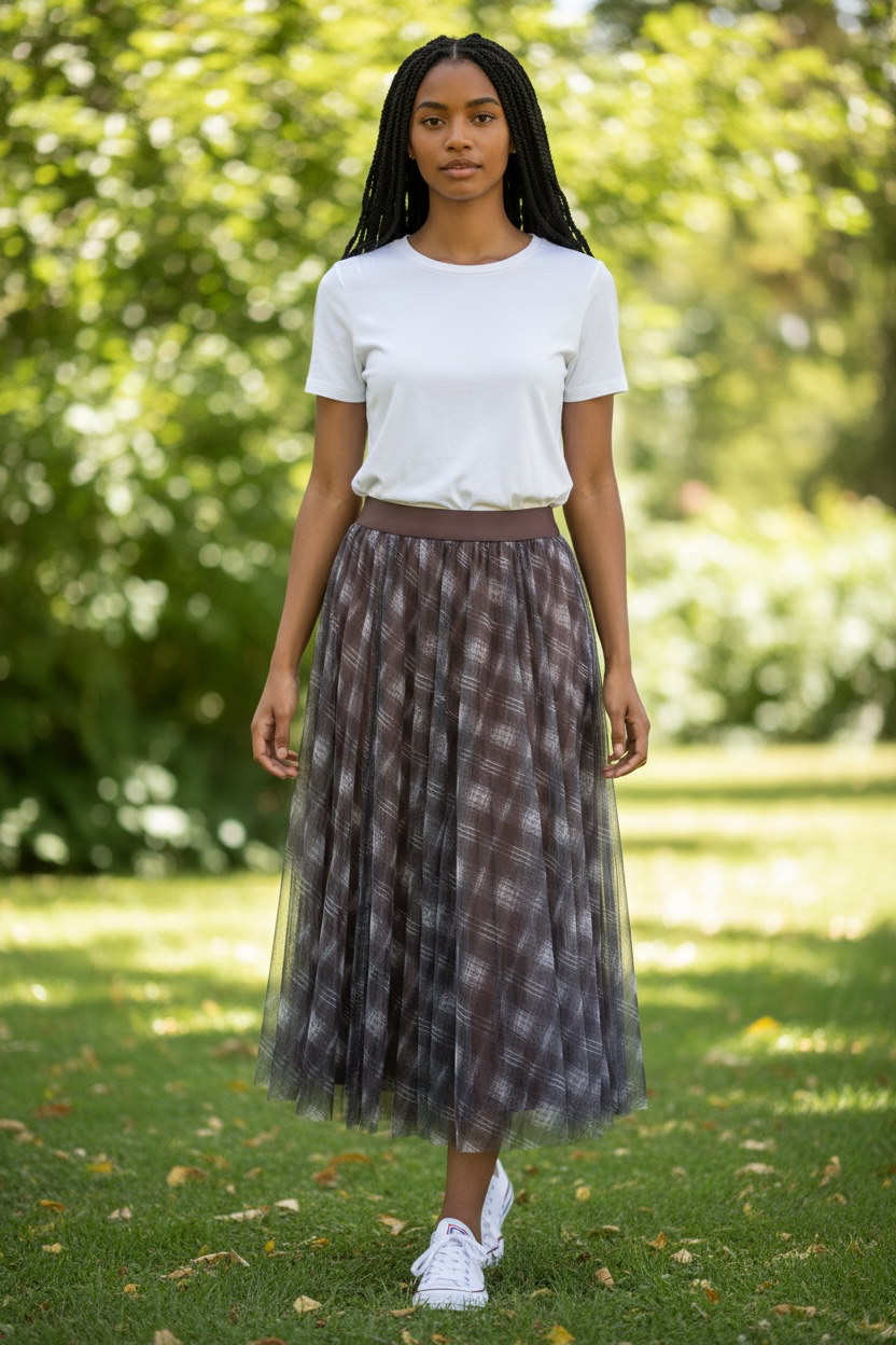 Reversible Plaid Tulle Skirt - by Le Chou Chou