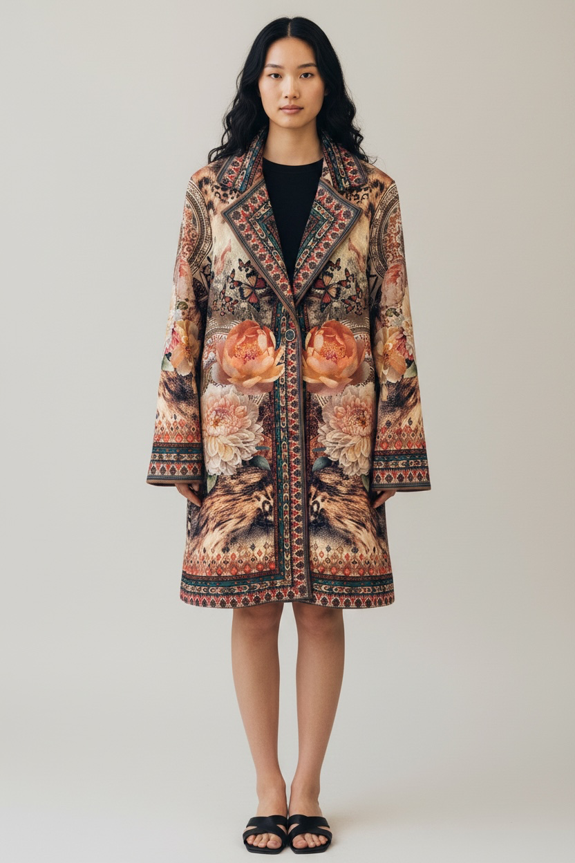 Italian Floral Duster Jacket - by Elissia