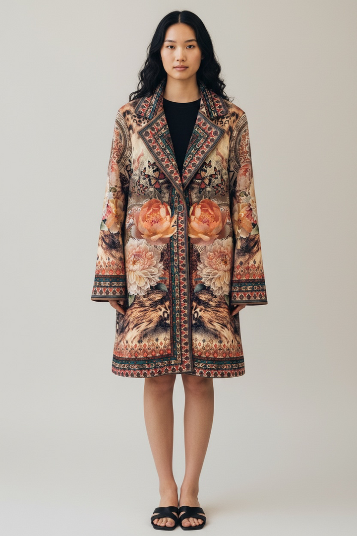 Italian Floral Duster Jacket - by Elissia