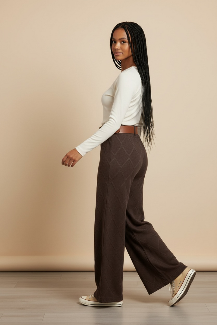 Chocolate Brown Knit Pant - by Eternelle