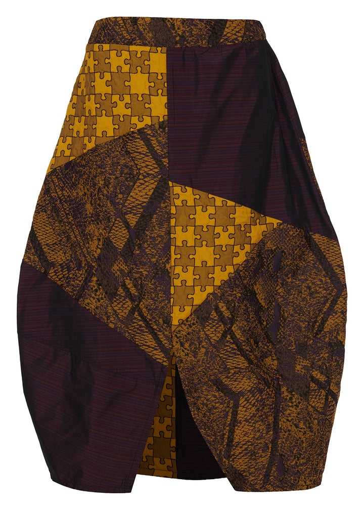 Purple & Yellow Puzzle Skirt - by Kozan
