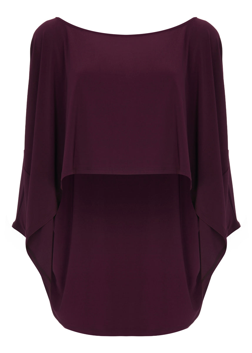 Cropped Purple Drape Top - by Kozan