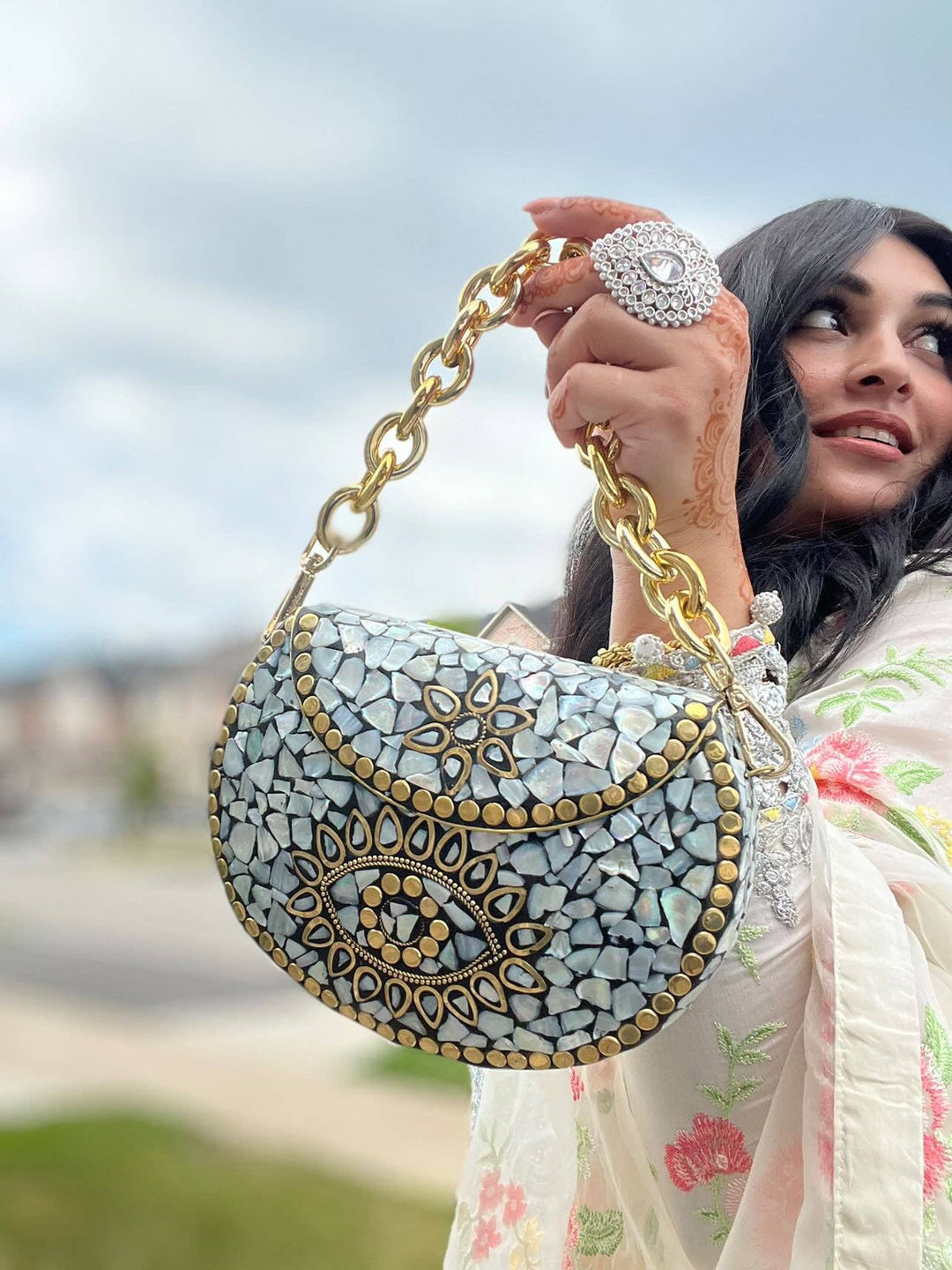 Mosaic Shell Clutch Bag