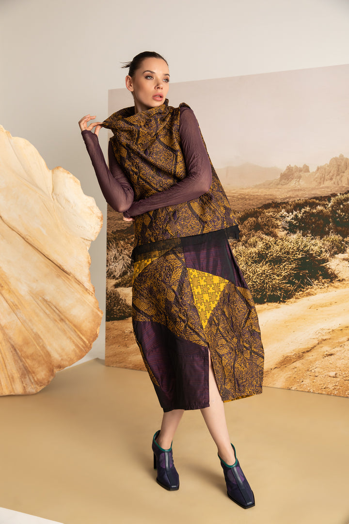 Purple & Yellow Puzzle Skirt - by Kozan